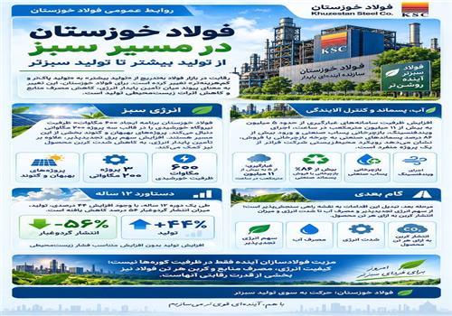 فولاد خوزستان؛ از تولید بیشتر تا تولید سبزتر