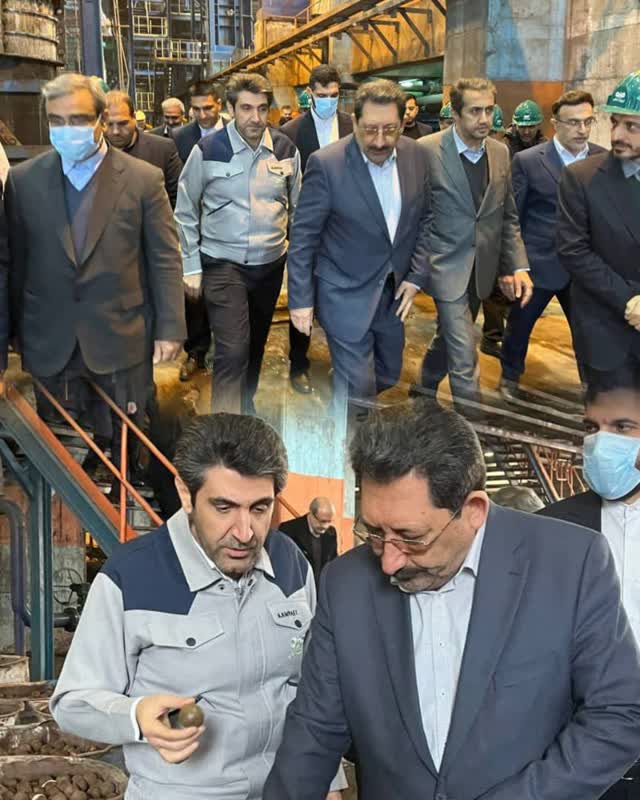 حضور وزیر محترم صنعت، معدن و تجارت، مهندس اتابک و هیات همراه در شرکت صنایع معدنی فولاد سنگان