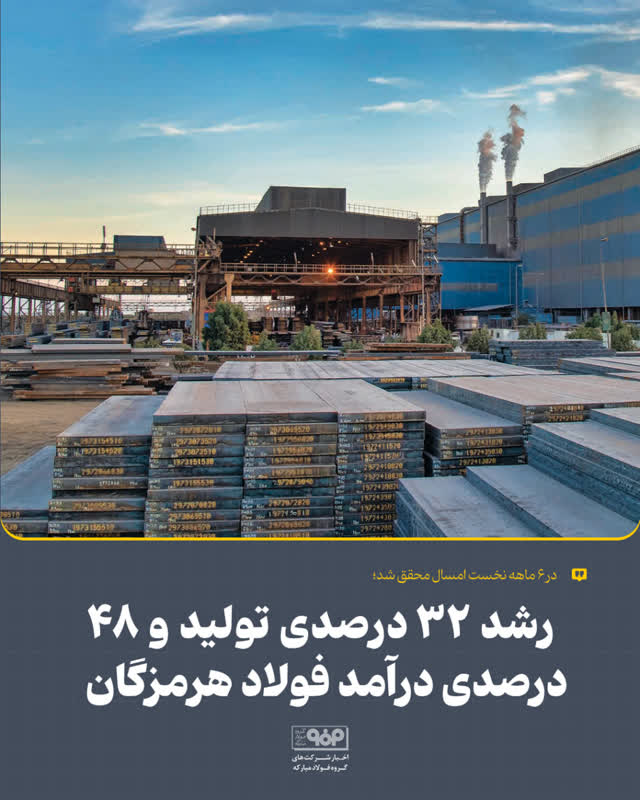 رشد ۳۲ درصدی تولید و ۴۸ درصدی درآمد فولاد هرمزگان